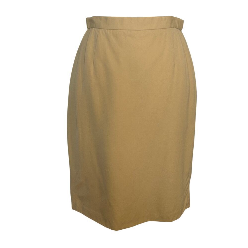 Escada tan 100% new wool pencil lined career skirt size 38 (US 8)